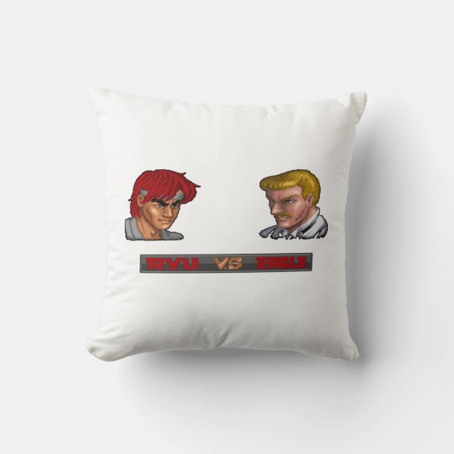 Ryu Vs Eagle 2 Throw Pillow (Front)