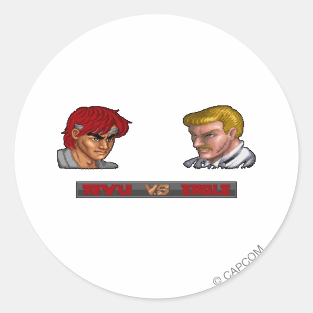 Ryu Vs Eagle Classic Round Sticker (Front)