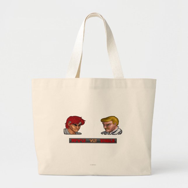 Ryu Vs Eagle Large Tote Bag (Front)
