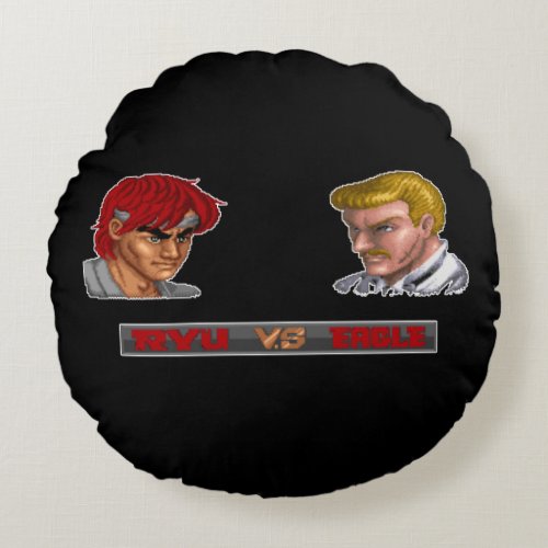 Ryu Vs Eagle Round Pillow