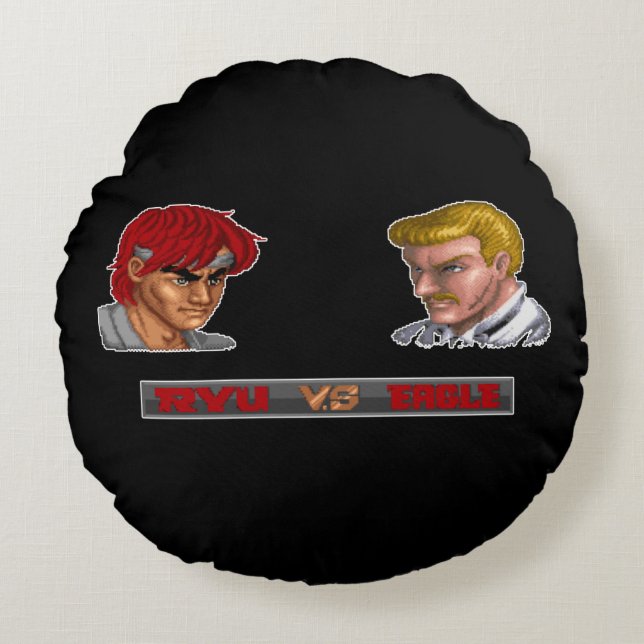 Ryu Vs Eagle Round Pillow (Front)