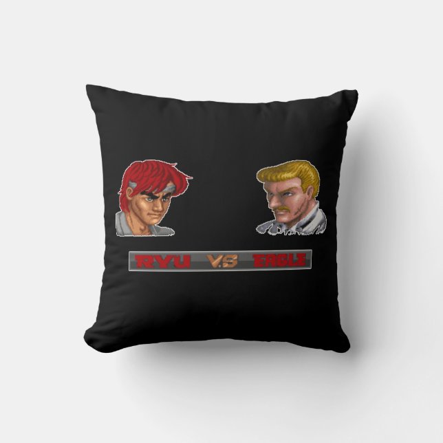 Ryu Vs Eagle Throw Pillow (Front)