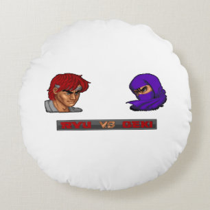 Ryu Vs Geki 2 Round Pillow