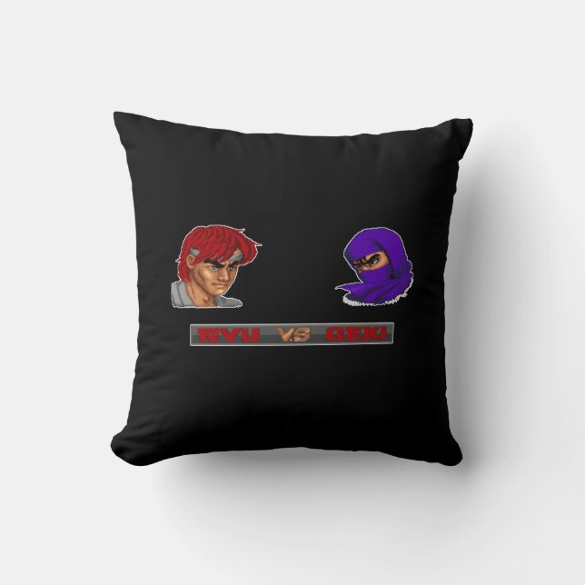 Ryu Vs Geki Throw Pillow (Front)