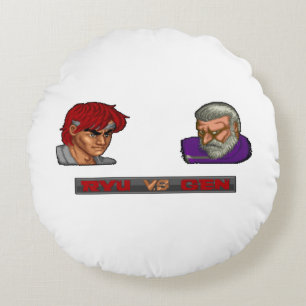 Ryu Vs Gen 2 Round Pillow