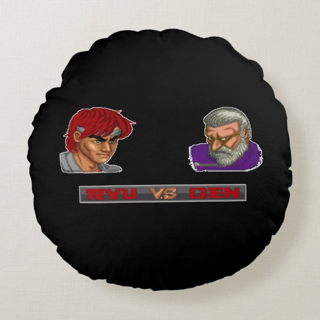 Ryu Vs Gen Round Pillow (Front)