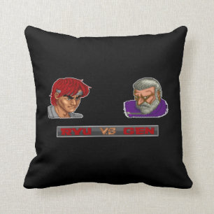 Ryu Vs Gen Throw Pillow