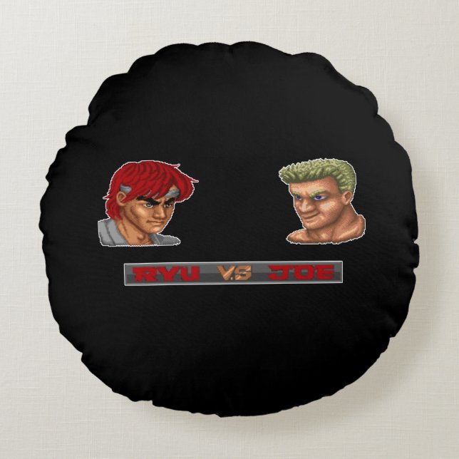 Ryu Vs Joe 2 Round Pillow (Front)