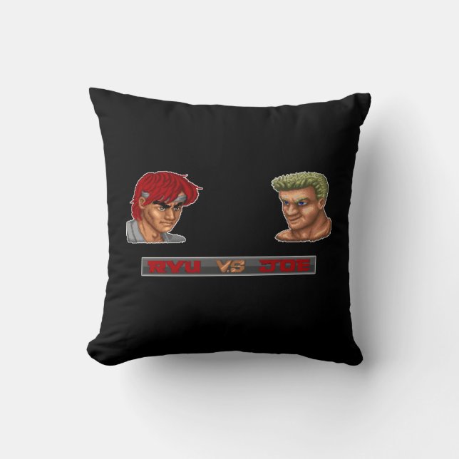 Ryu Vs Joe 2 Throw Pillow (Front)