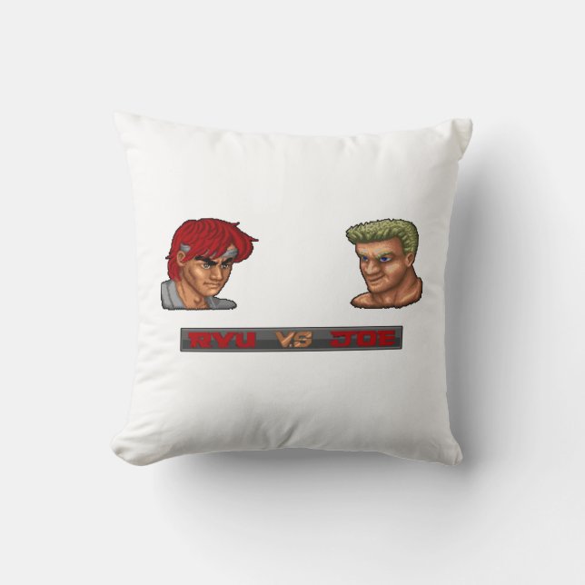 Ryu Vs Joe Throw Pillow (Front)