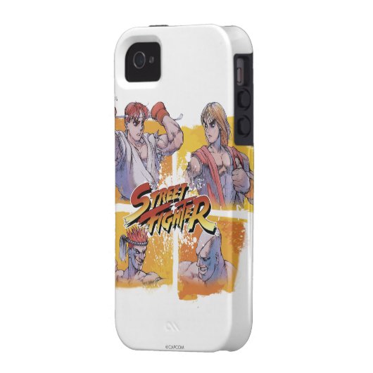 Ryu Vs Ken & Adon Vs Sagat 2 Case-Mate iPhone Case (Back Left)