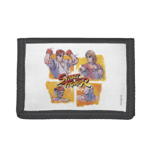 Ryu Vs Ken & Adon Vs Sagat 2 Tri-fold Wallet