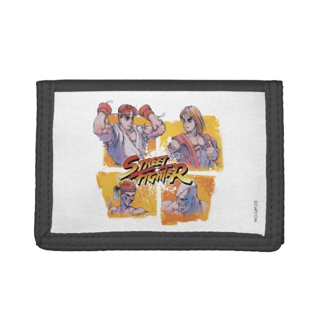 Ryu Vs Ken & Adon Vs Sagat 2 Tri-fold Wallet (Front)