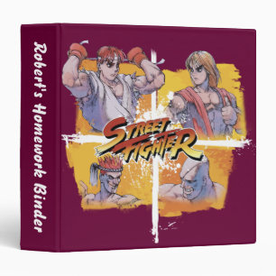 Ryu Vs Ken & Adon Vs Sagat 3 Ring Binder