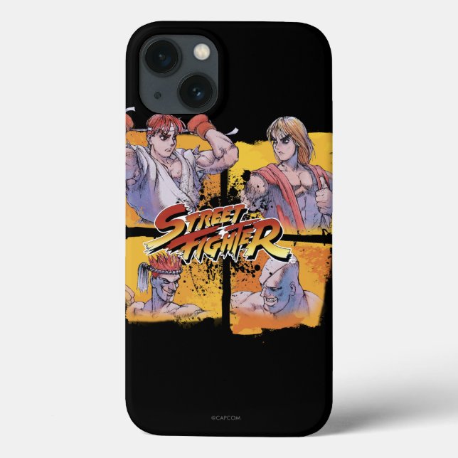 Ryu Vs Ken & Adon Vs Sagat Case-Mate iPhone Case (Back)