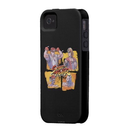 Ryu Vs Ken & Adon Vs Sagat Case-Mate iPhone Case (Back Left)