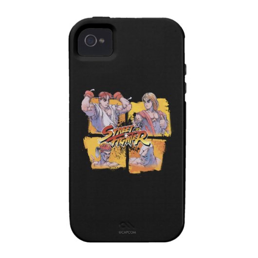 Ryu Vs Ken & Adon Vs Sagat Case-Mate iPhone Case (Back)