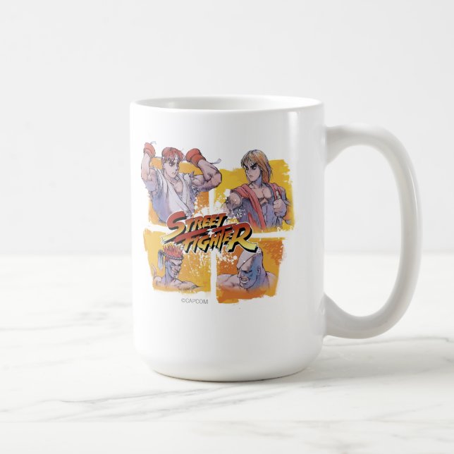 Ryu Vs Ken & Adon Vs Sagat Coffee Mug (Right)