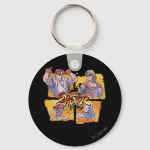 Ryu Vs Ken & Adon Vs Sagat Keychain