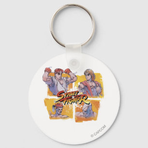 Ryu Vs Ken & Adon Vs Sagat Keychain