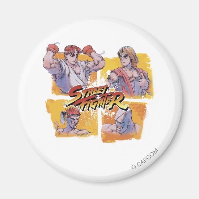 Ryu Vs Ken & Adon Vs Sagat Magnet (Front)