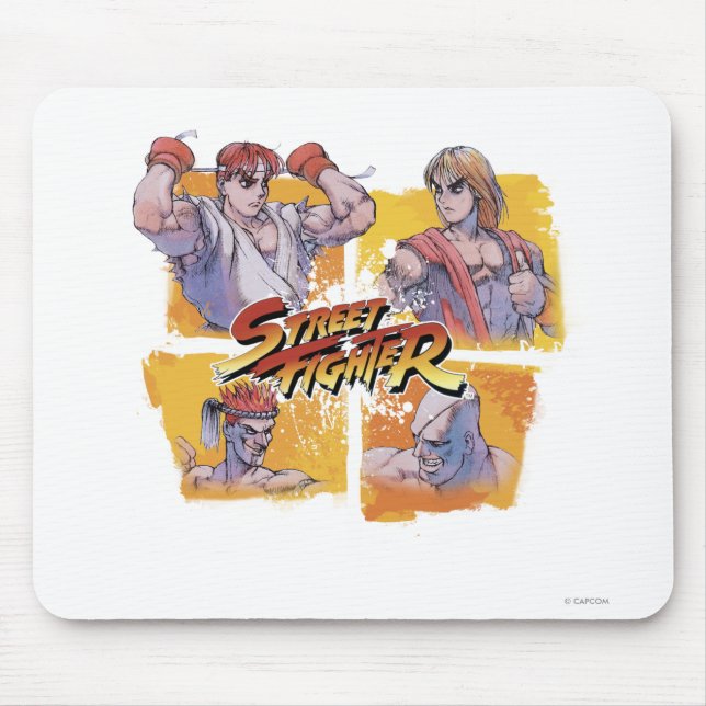 Ryu Vs Ken & Adon Vs Sagat Mouse Pad (Front)