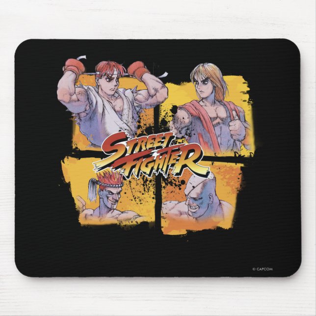 Ryu Vs Ken & Adon Vs Sagat Mouse Pad (Front)