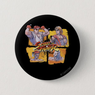 Ryu Vs Ken & Adon Vs Sagat Pinback Button