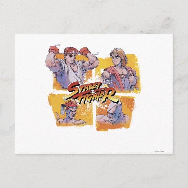 Ryu Vs Ken & Adon Vs Sagat Postcard (Front)