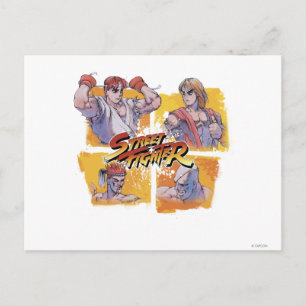 Ryu Vs Ken & Adon Vs Sagat Postcard