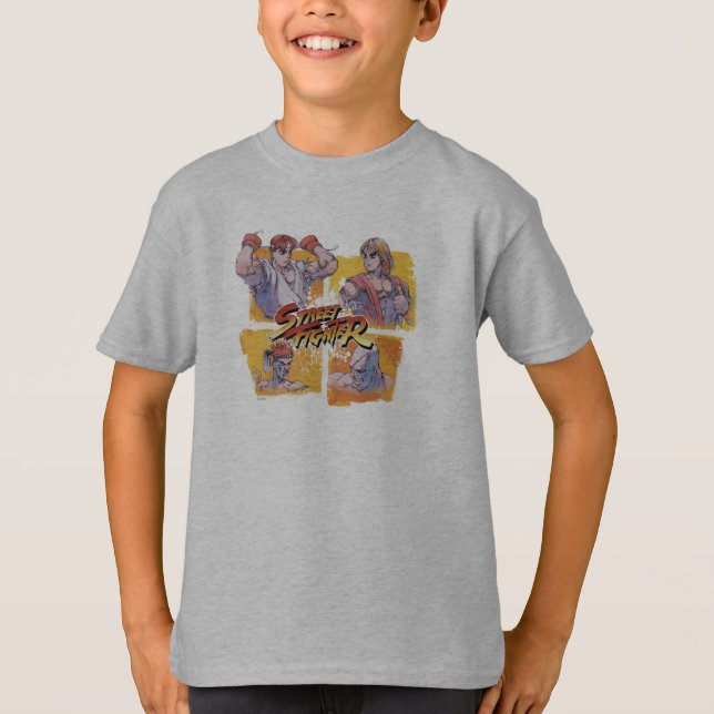 Ryu Vs Ken & Adon Vs Sagat T-Shirt (Front)