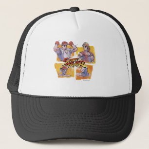 Ryu Vs Ken & Adon Vs Sagat Trucker Hat