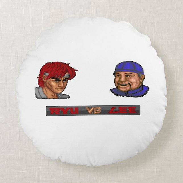 Ryu Vs Lee 2 Round Pillow (Front)