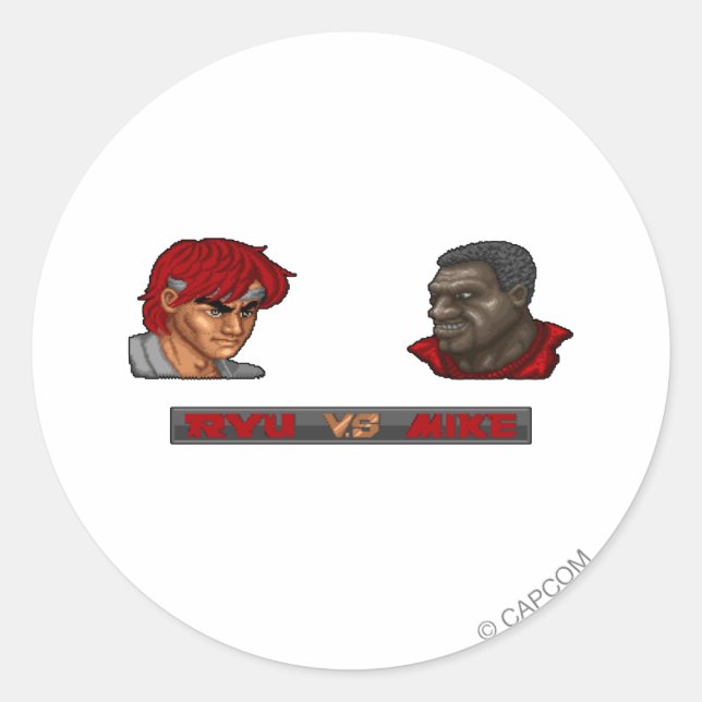 Ryu Vs Mike Classic Round Sticker (Front)
