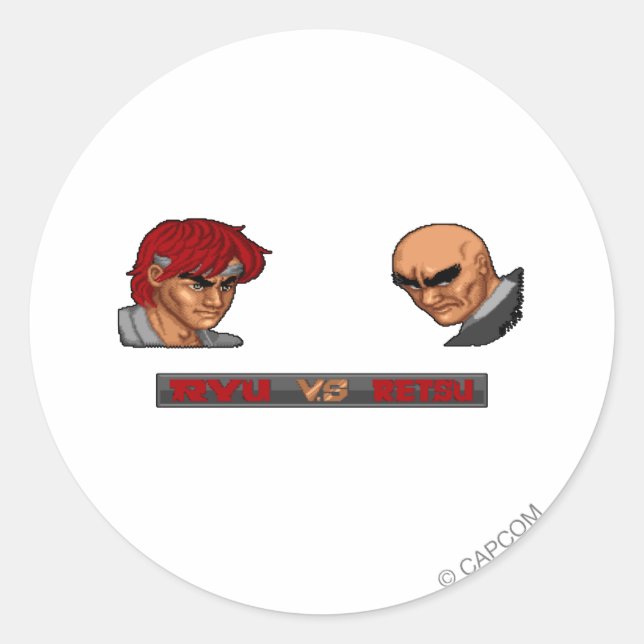 Ryu Vs Retsu Classic Round Sticker (Front)