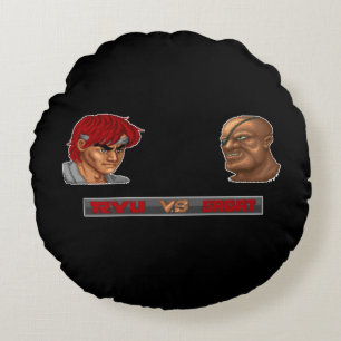 Ryu Vs Sagat 2 Round Pillow