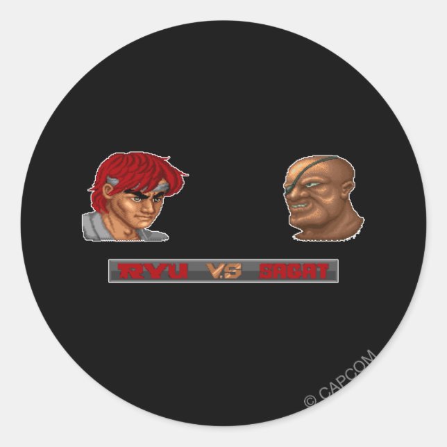 Ryu Vs Sagat Classic Round Sticker (Front)