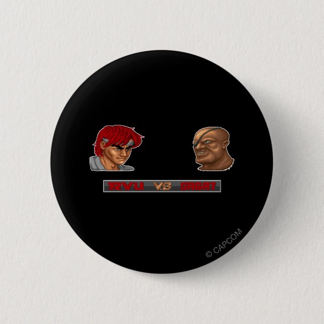 Ryu Vs Sagat Pinback Button (Front)