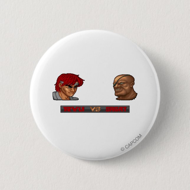 Ryu Vs Sagat Pinback Button (Front)