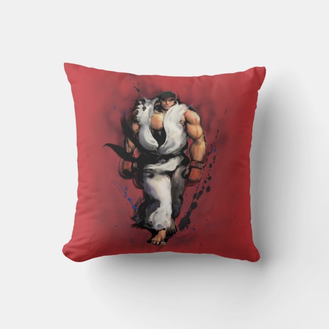 Ryu Walking Throw Pillow (Front)