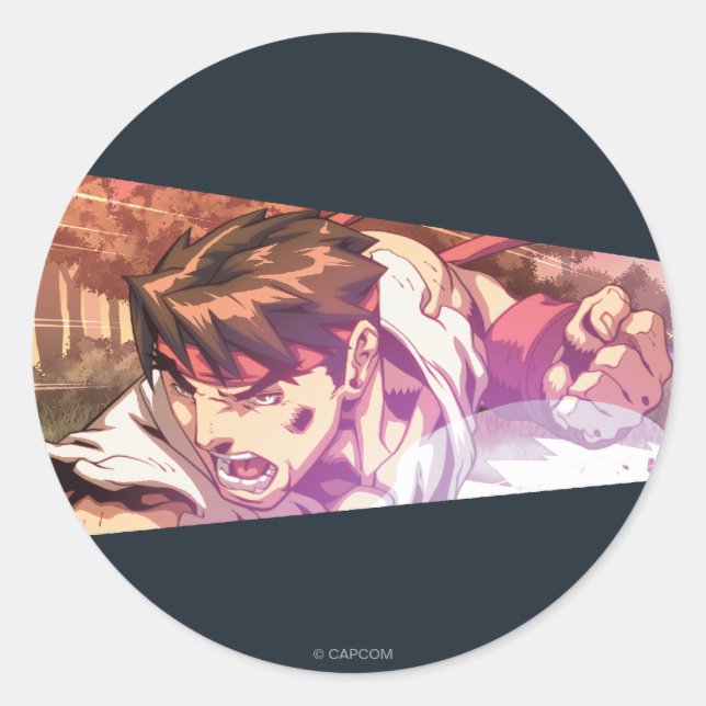 Ryu Wide Action Shot Classic Round Sticker (Front)