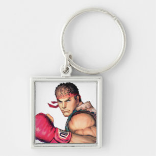 Ryu with Fist Raised Keychain