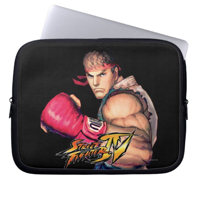 Ryu with Fist Raised Laptop Sleeve (Front)