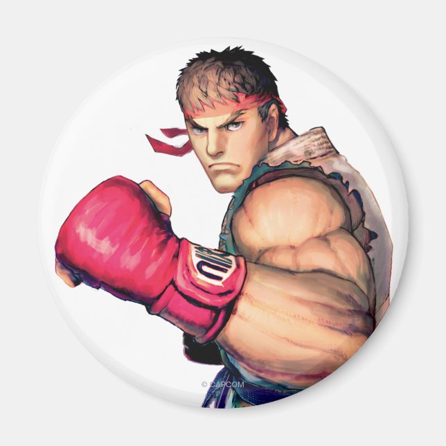 Ryu with Fist Raised Magnet (Front)