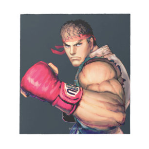 Ryu with Fist Raised Notepad