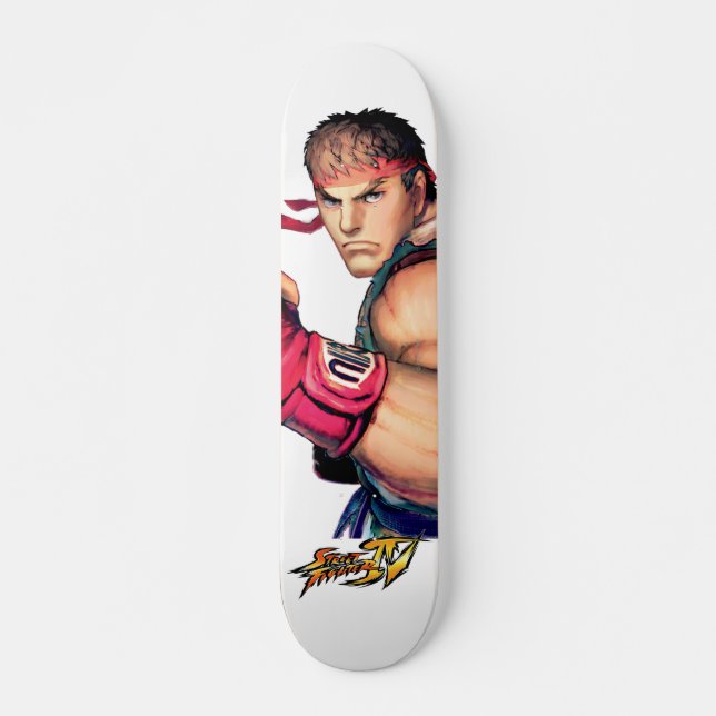 Ryu with Fist Raised Skateboard (Front)