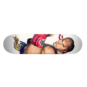 Ryu with Fist Raised Skateboard