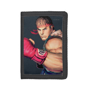 Ryu with Fist Raised Trifold Wallet