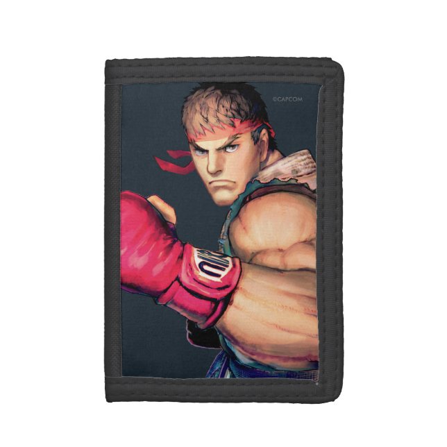 Ryu with Fist Raised Trifold Wallet (Front Vertical)