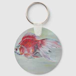 Ryukin Goldfish Acrylic Painting Keychain